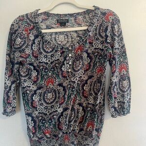 Lucky Brand Multicolor Paisley Blouse